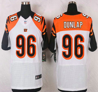 Men's Cincinnati Bengals #96 Carlos Dunlap White Road NFL Nike Elite Jersey