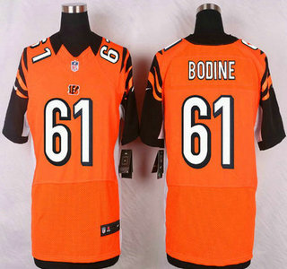 Men's Cincinnati Bengals #61 Russell Bodine Orange Alternate NFL Nike Elite Jersey