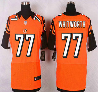 Men's Cincinnati Bengals #77 Andrew Whitworth Orange Alternate NFL Nike Elite Jersey