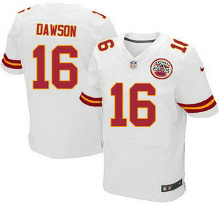 Men's Kansas City Chiefs #16 Len Dawson White Road NFL Nike Elite Jersey