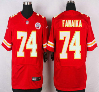 Men's Kansas City Chiefs #74 Paul Fanaika Red Team Color NFL Nike Elite Jersey