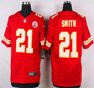 Men's Kansas City Chiefs #21 Sean Smith Red Team Color NFL Nike Elite Jersey