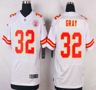 Men's Kansas City Chiefs #32 Cyrus Gray White Road NFL Nike Elite Jersey