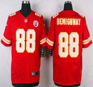 Men's Kansas City Chiefs #88 Junior Hemingway Red Team Color NFL Nike Elite Jersey