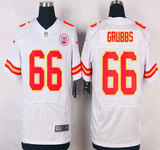 Men's Kansas City Chiefs #66 Ben Grubbs White Road NFL Nike Elite Jersey