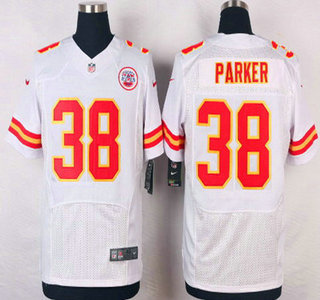 Men's Kansas City Chiefs #38 Ron Parker White Road NFL Nike Elite Jersey