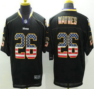 Men's Minnesota Vikings #26 Trae Waynes Black USA Flag Fashion NFL Nike Elite Jersey