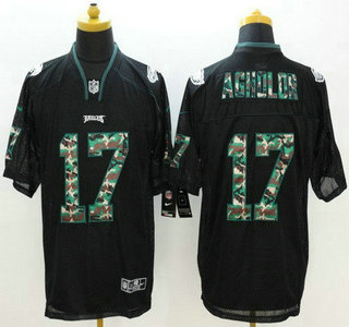 Men's Philadelphia Eagles #17 Nelson Agholor Black With Camo Fashion NFL Nike Elite Jersey