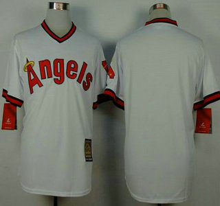 Men's LA Angels of Anaheim Blank 1980 Turn Back The Clock White Jersey