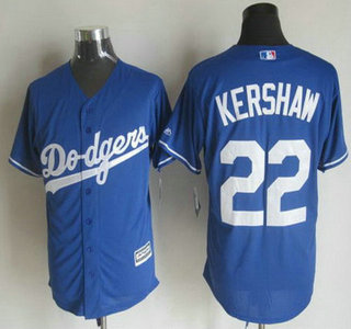 Men's Los Angeles Dodgers #22 Clayton Kershaw Alternate Blue 2015 MLB Cool Base Jersey