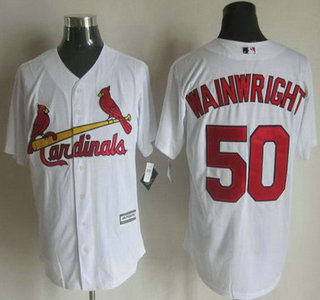 Men's St. Louis Cardinals #50 Adam Wainwright Home White 2015 MLB Cool Base Jersey