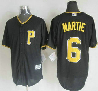 Men's Pittsburgh Pirates #6 Starling Marte Alternate Black 2015 MLB Cool Base Jersey