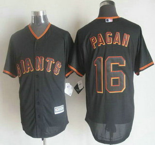 Men's San Francisco Giants #16 Angel Pagan Alternate Black 2015 MLB Cool Base Jersey