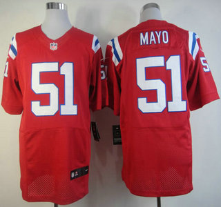 Nike New England patriots #51 Jerod Mayo Red Elite Jersey