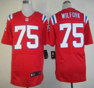 Nike New England Patriots #75 Vince Wilfork Red Elite Jersey