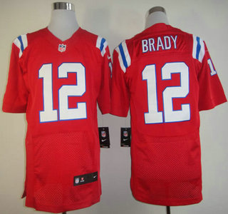 Nike New England Patriots #12 Tom Brady Red Elite Jersey