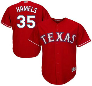 Men's Texas Rangers #35 Cole Hamels Alternate Red MLB Cool Base Jersey