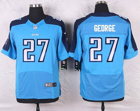 Men's Tennessee Titans #27 Eddie George Light Blue Retired Player NFL Nike Elite Jersey