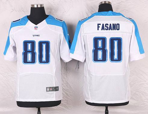 Men's Tennessee Titans #80 Anthony Fasano White Road NFL Nike Elite Jersey