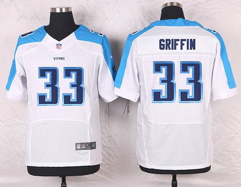 Men's Tennessee Titans #33 Michael Griffin White Road NFL Nike Elite Jersey