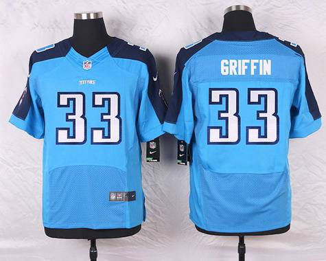 Men's Tennessee Titans #33 Michael Griffin Light Blue Team Color NFL Nike Elite Jersey