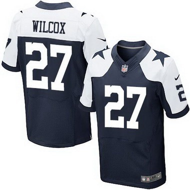 Men's Dallas Cowboys #27 J. J. Wilcox Navy Blue Thanksgiving Alternate NFL Nike Elite Jersey