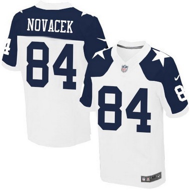 Men's Dallas Cowboys #84 Jay Novacek White Thanksgiving Retired Player NFL Nike Elite Jersey