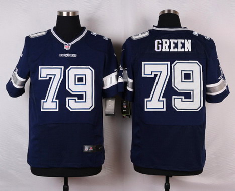 Men's Dallas Cowboys #79 Chaz Green Navy Blue Team Color NFL Nike Elite Jersey