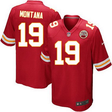 Men's Kansas City Chiefs #19 Joe Montana Red Retired Player NFL Nike Game Jersey