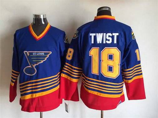 Men's St. Louis Blues #18 Tony Twist 1995-96 Blue CCM Vintage Throwback Jersey