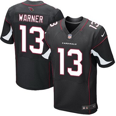 Men's Arizona Cardinals #13 Kurt Warner Black Retired Player NFL Nike Elite Jersey