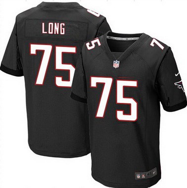 Men's Atlanta Falcons #75 Jake Long Black Alternate NFL Nike Elite Jersey