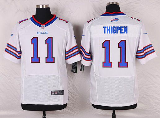 Men's Buffalo Bills #11 Marcus Thigpen White Road NFL Nike Elite Jersey