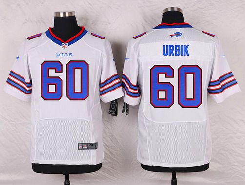 Men's Buffalo Bills #60 Kraig Urbik White Road NFL Nike Elite Jersey