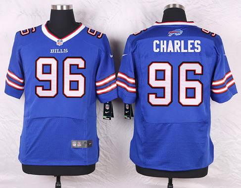 Men's Buffalo Bills #96 Stefan Charles Royal Blue Team Color NFL Nike Elite Jersey