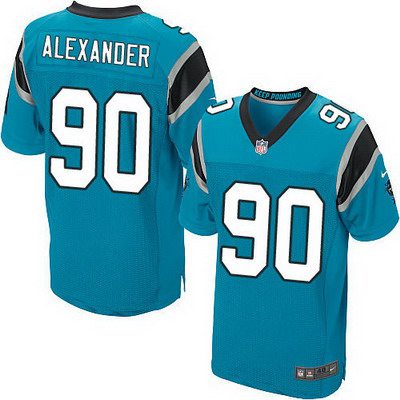 Men's Carolina Panthers #90 Frank Alexander Light Blue Alternate NFL Nike Elite Jersey