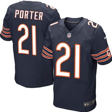 Men's Chicago Bears #21 Tracy Porter Navy Blue Team Color NFL Nike Elite Jersey