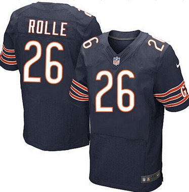 Men's Chicago Bears #26 Antrel Rolle Navy Blue Team Color NFL Nike Elite Jersey