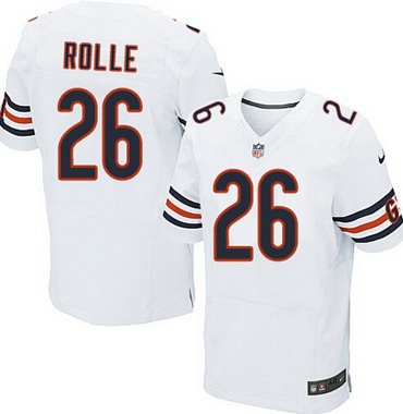 Men's Chicago Bears #26 Antrel Rolle White Road NFL Nike Elite Jersey