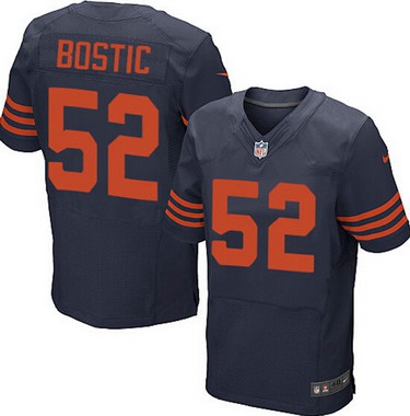 Men's Chicago Bears #52 Jon Bostic Navy Blue With Orange Alternate NFL Nike Elite Jersey