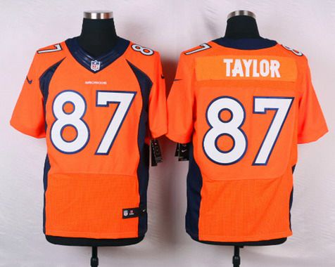 Men's Denver Broncos #87 Jordan Taylor Orange Team Color NFL Nike Elite Jersey