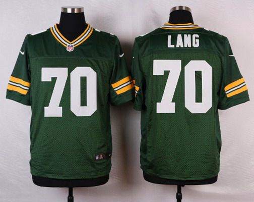 Men's Green Bay Packers #70 T. J. Lang Green Team Color NFL Nike Elite Jersey