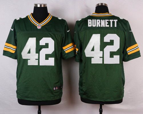 Men's Green Bay Packers #42 Morgan Burnett Green Team Color NFL Nike Elite Jersey