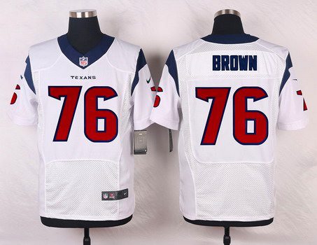 Men's Houston Texans #76 Duane Brown White Road NFL Nike Elite Jersey