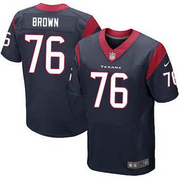 Men's Houston Texans #76 Duane Brown Navy Blue Team Color NFL Nike Elite Jersey