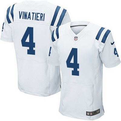 Men's Indianapolis Colts #4 Adam Vinatieri White Road NFL Nike Elite Jersey