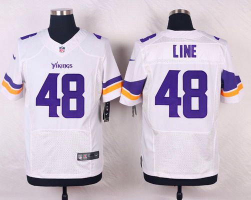 Men's Minnesota Vikings #48 Zach Line White Road NFL Nike Elite Jersey