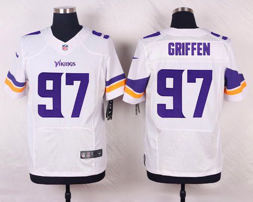 Men's Minnesota Vikings #97 Everson Griffen White Road NFL Nike Elite Jersey