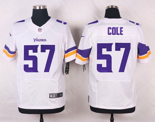 Men's Minnesota Vikings #57 Audie Cole White Road NFL Nike Elite Jersey