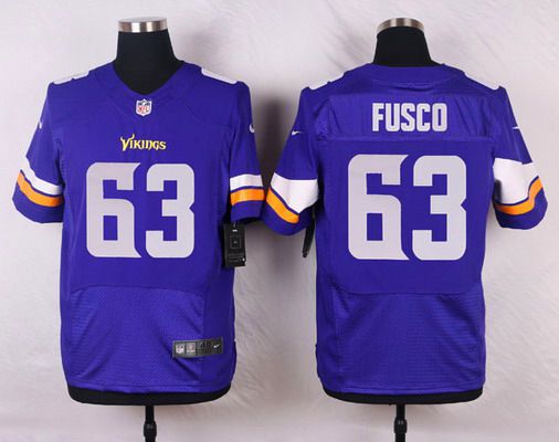 Men's Minnesota Vikings #63 Brandon Fusco Purple Team Color NFL Nike Elite Jersey